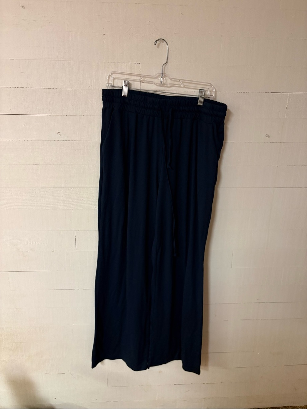 Sarin Mathews Navy Wide Leg Pull On Pants XXL Stretch Lounge Career